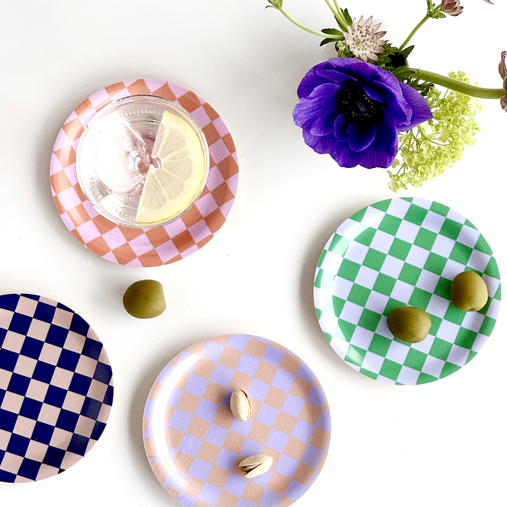 Fresh Mix CHECKER  Set of 4 Coasters - 11cm - 2