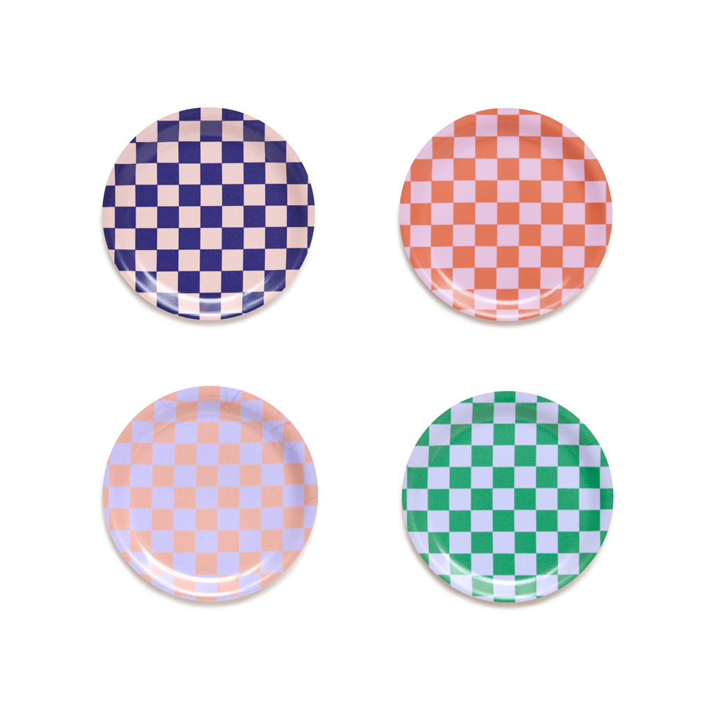 Fresh Mix CHECKER  Set of 4 Coasters - 11cm