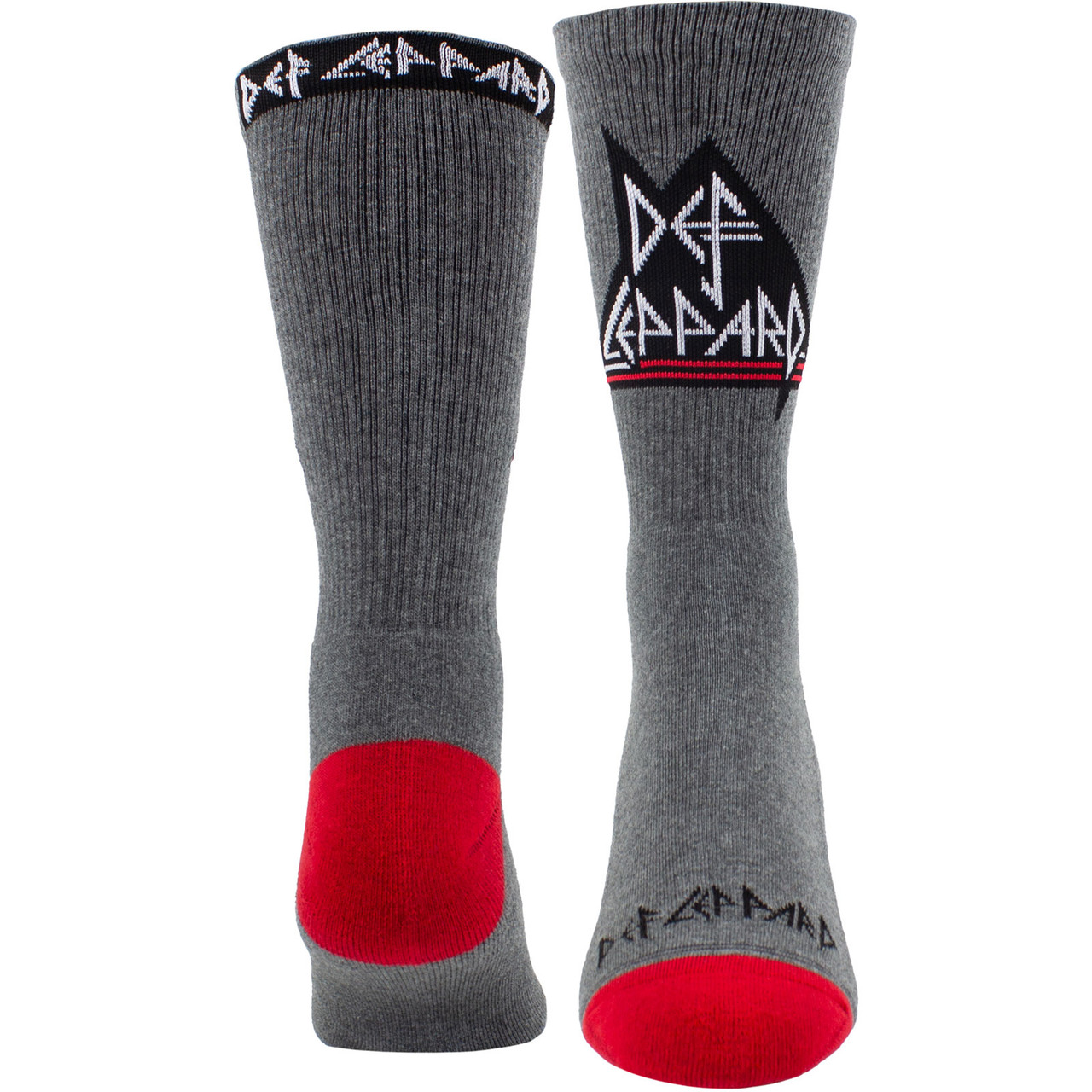 Def Leppard Logo Crew Socks Charcoal (size 39-46)