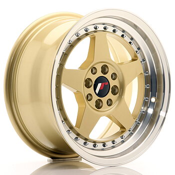 15" JR Wheels JR6 - Gold Machined Lip