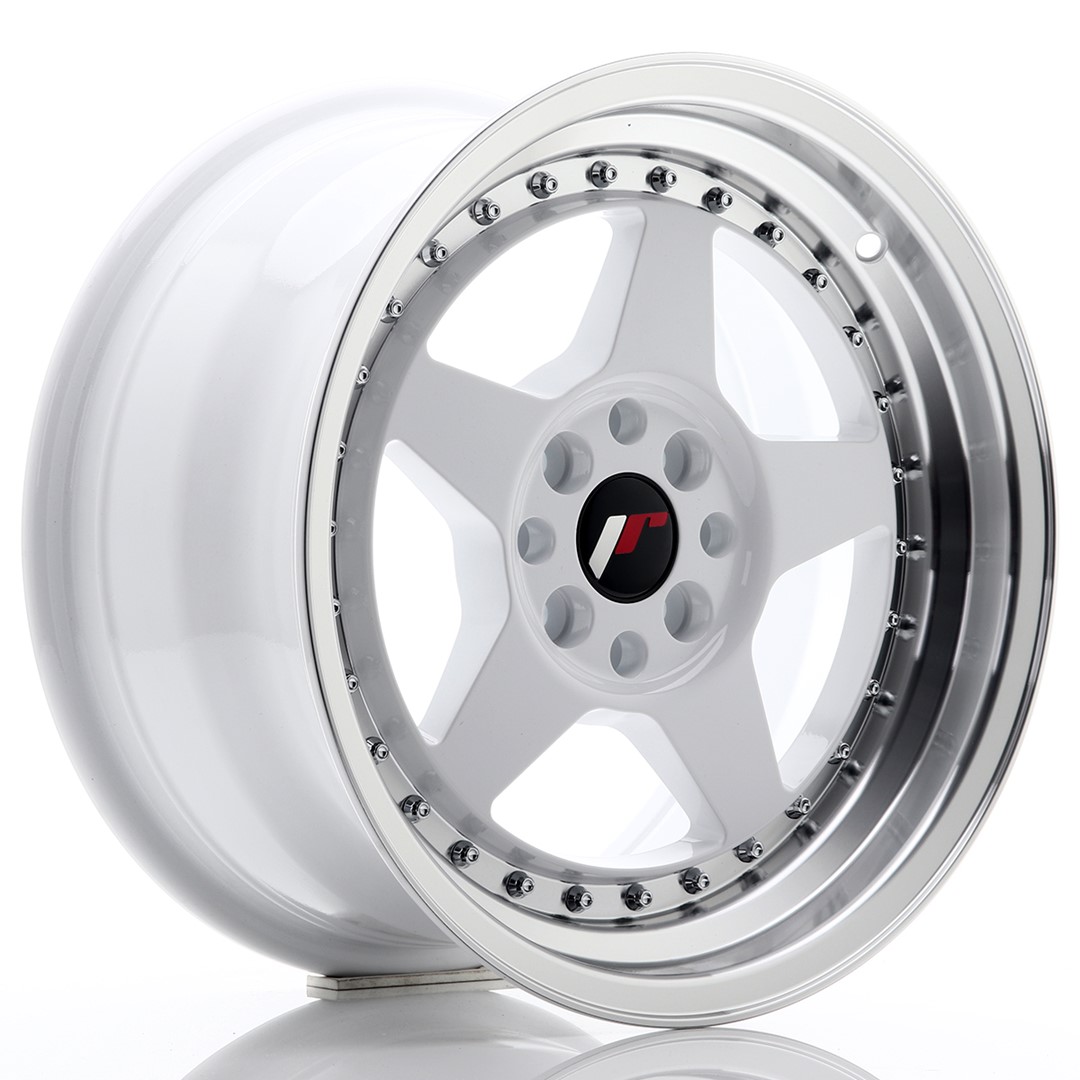 16" JR Wheels JR6 - White Machined Lip
