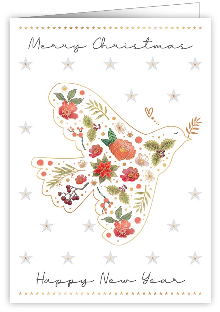 Bird of Flowers, Christmas Greeting Card