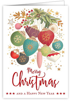 Bouquet of Ornaments, Xmas, Greeting Card
