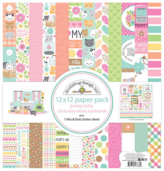 Doodlebug Design-Pretty Kitty 12x12 Inch Paper Pack