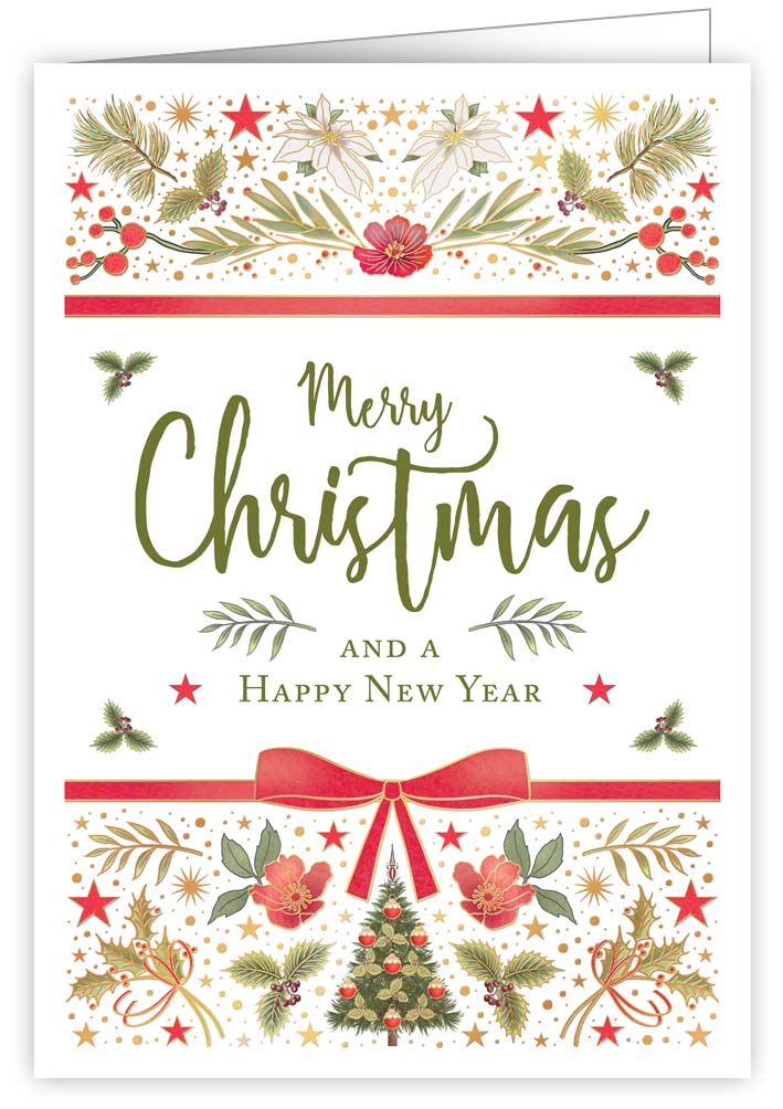 Red Bow, Xmas, Greeting Card