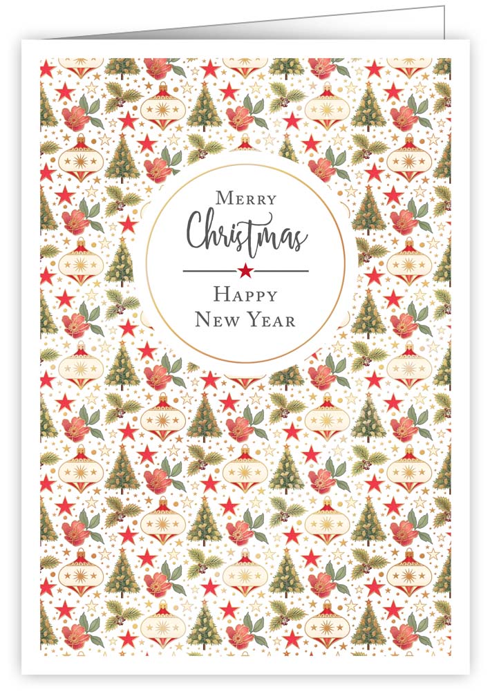 Classic Coloured Ornaments, Xmas, Greeting Card