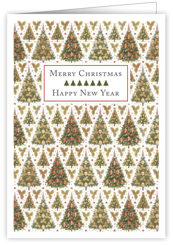 Tiny Decorated Trees, Xmas, Greeting Card 