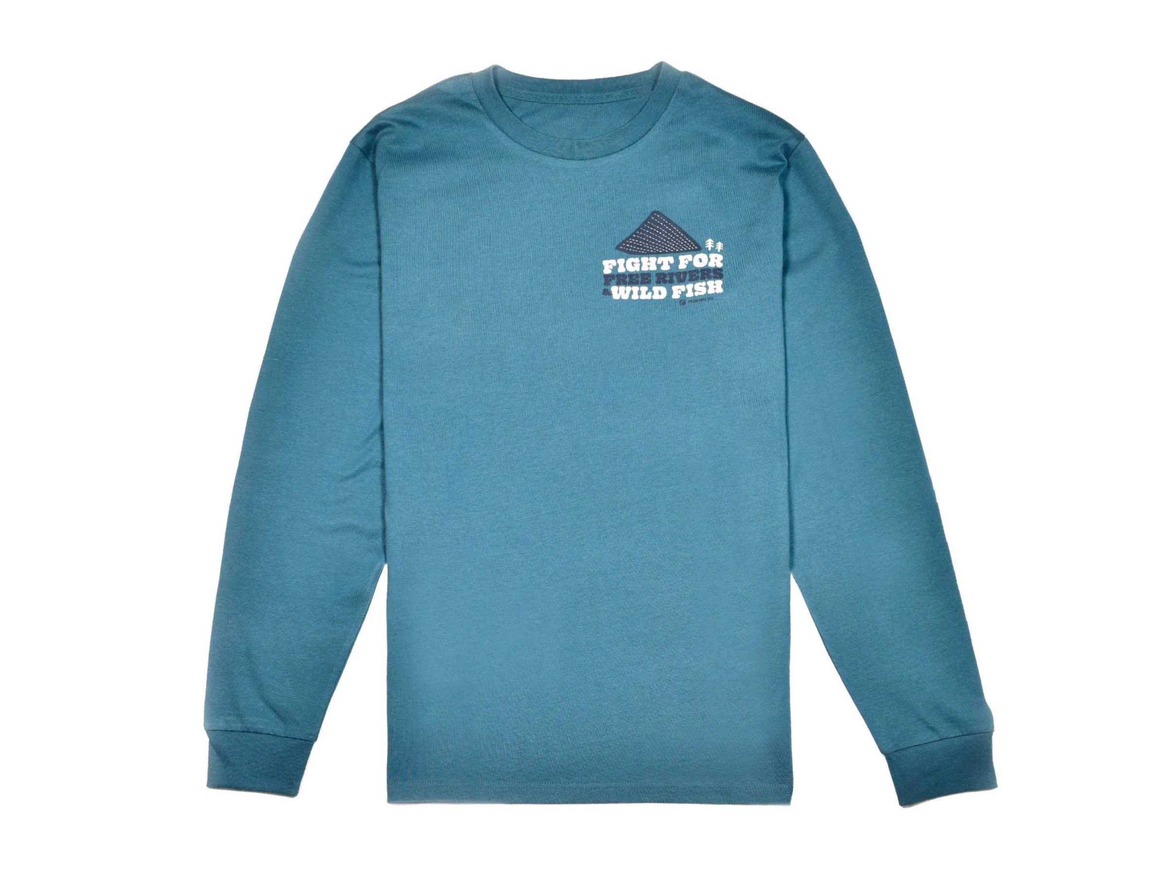 Mikael Frödin Free Rivers & Wild Fish' Long Sleeve - Earth Blue - 2