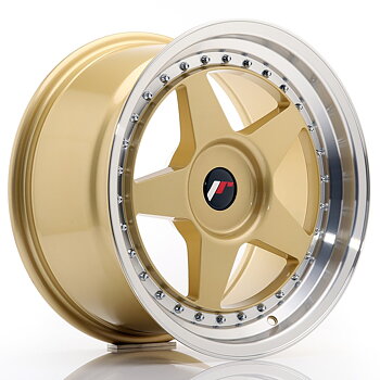 17" JR Wheels JR6 - Gold Machined Lip