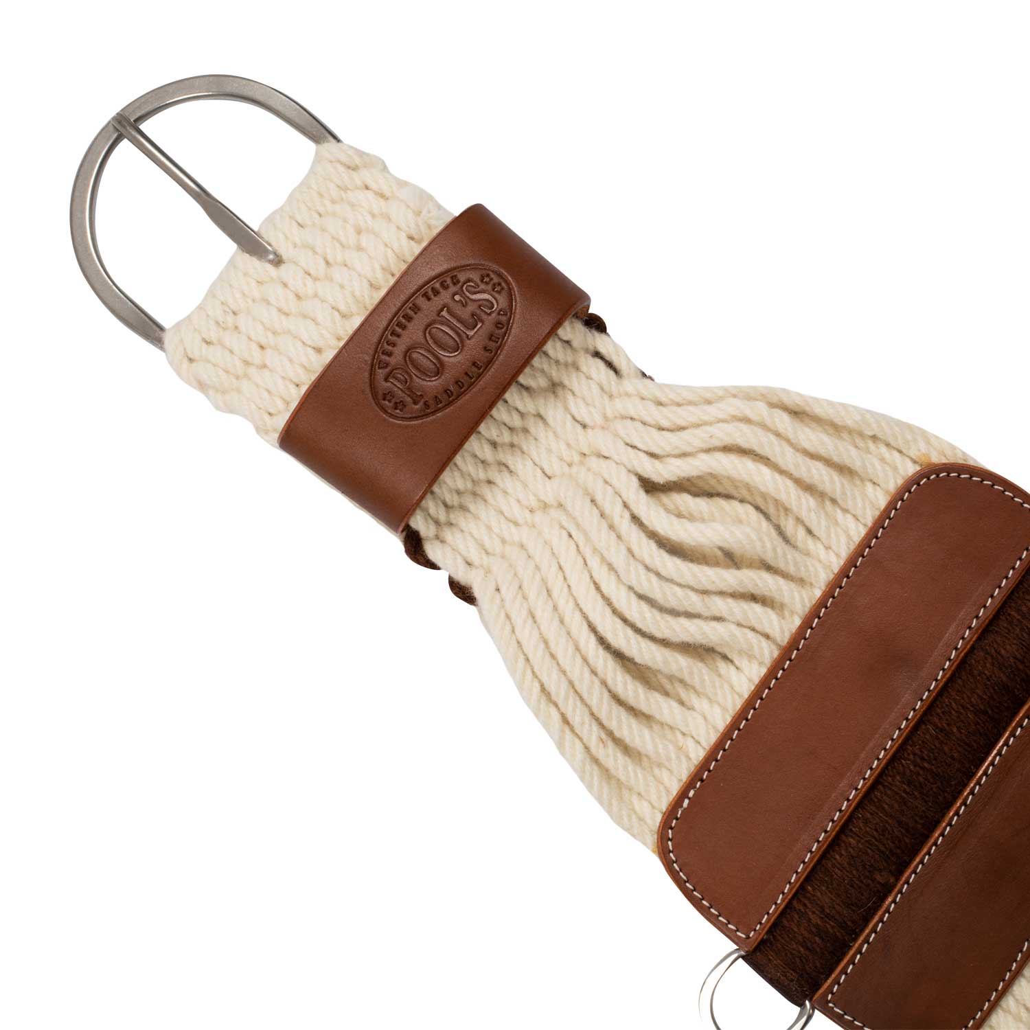 Mohair western string girth Pool's in mohair, natural / light brown - 6