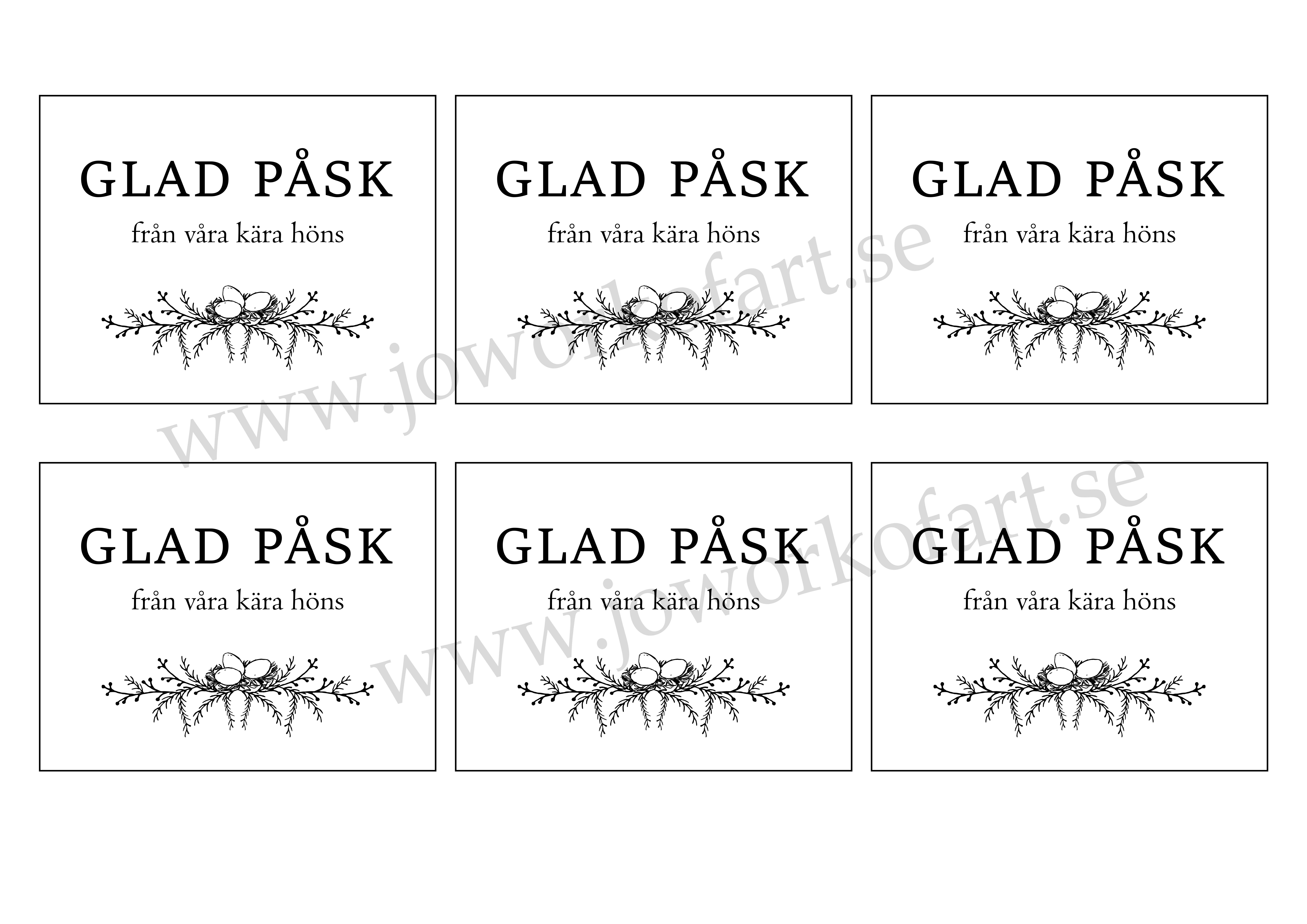 Etikett Glad påsk från våra kära höns, 9x7cm (Digital produkt) - 3