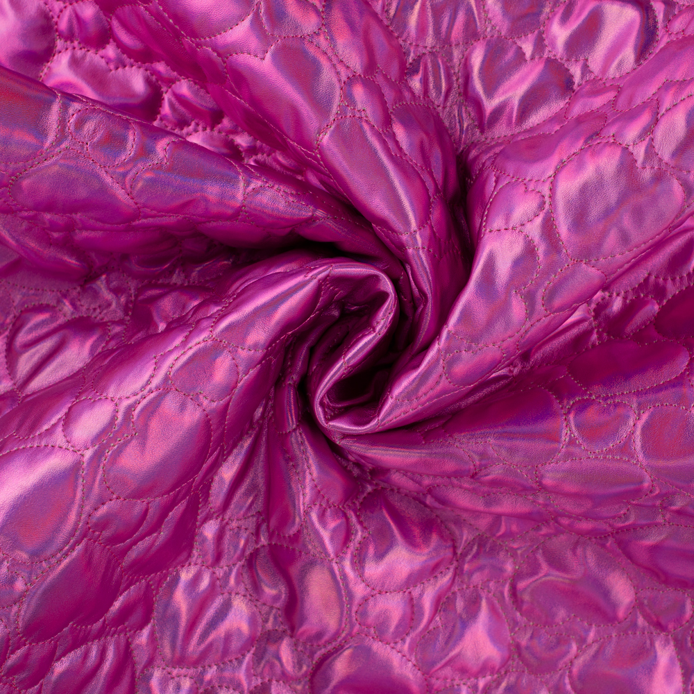 METALIC QUILT - HEARTS PINK