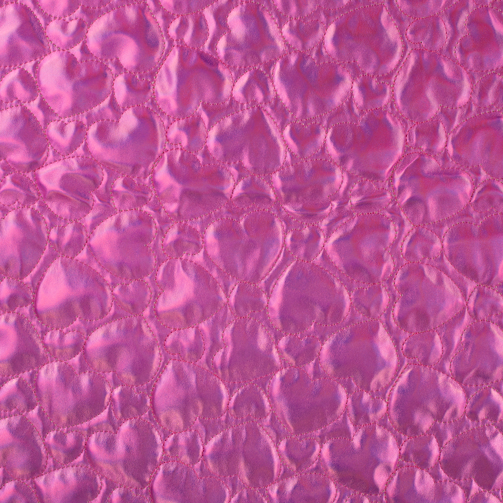 METALIC QUILT - HEARTS PINK - 2