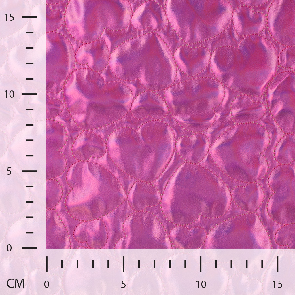 METALIC QUILT - HEARTS PINK - 4
