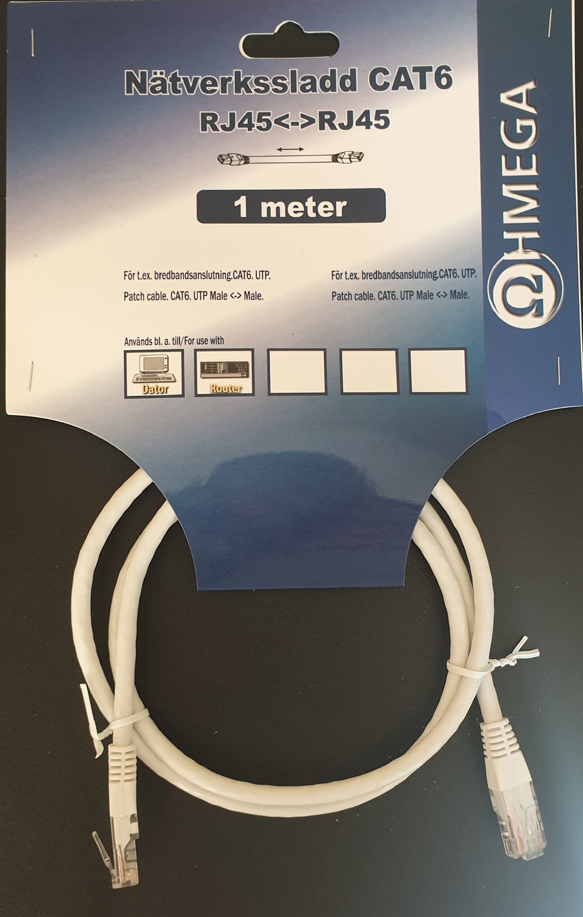 Ohmega Patch Kbl Cat6 1m 26awg - 2