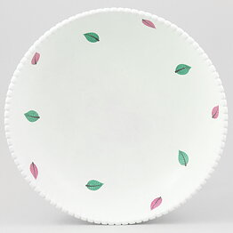 Stig Lindberg (Vinda 1950) White Bowl with Polychrome Leaf Decor 23 cm