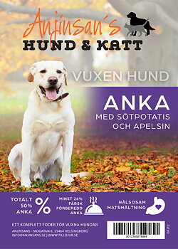 Anjinsans GF Anka med Sötpotatis och Apelsin  Vuxen 12kg