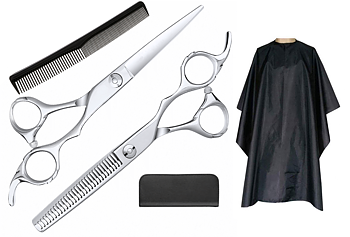Hairdressing Scissors &amp; Thinning Scissors Deluxe Hairdressing Set + Free Apron