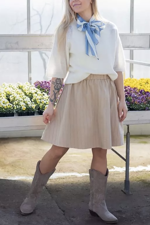 Black Colour - Juanita Skirt Latte