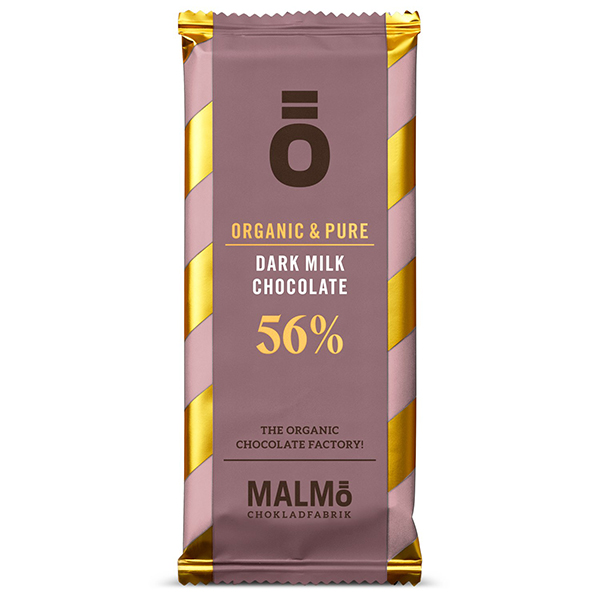 Ö DARK MILK CHOCOLATE 56%, Ekologisk mörk Mjölkchoklad - Malmö Chokladfabrik, 55 g