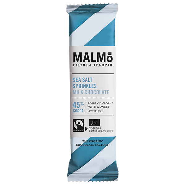 Malmö Chokladfabrik Bar Mjölkchoklad med Havssalt - Ekologisk, 25 g
