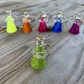 Glasängel - Glitter, blandade färger, 6 st/förp