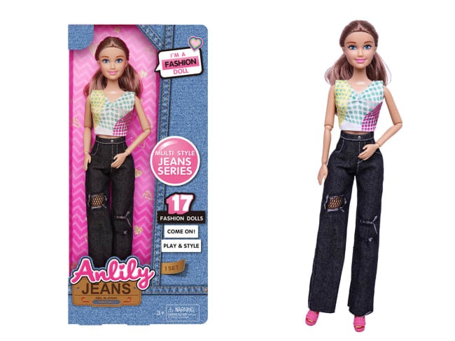 Anlily Docka Brunett med Jeans
