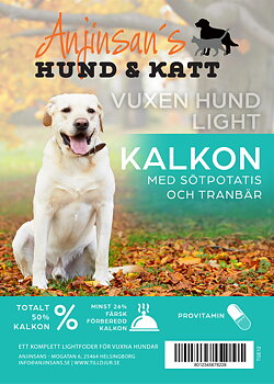 Anjinsans GF Kalkon med Sötpotatis och Tranbär light/senior 12kg