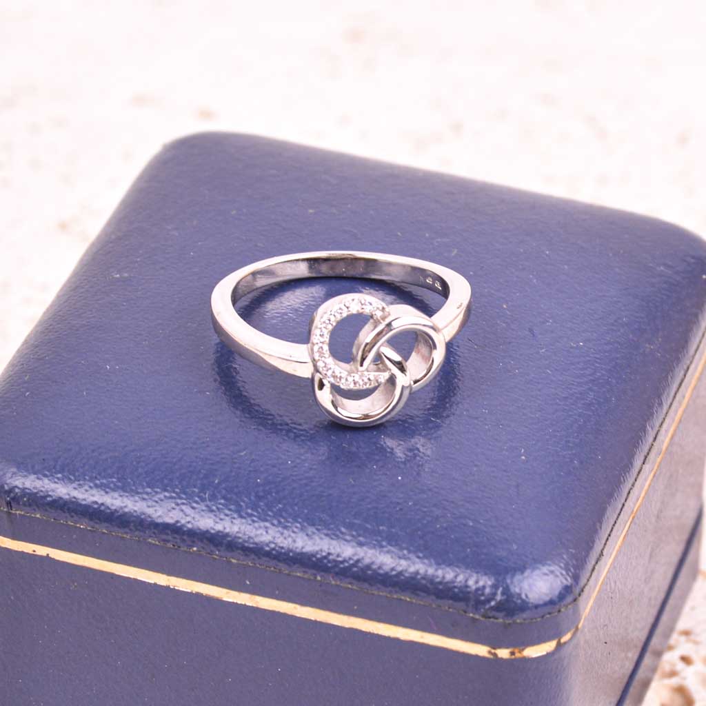 Hvidguldsring 18k med 0,065ct diamanter, Vintage - 3