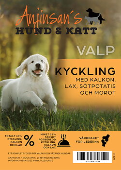Anjinsans Kyckling med Sötpotatis och Örter  Valp 12kg