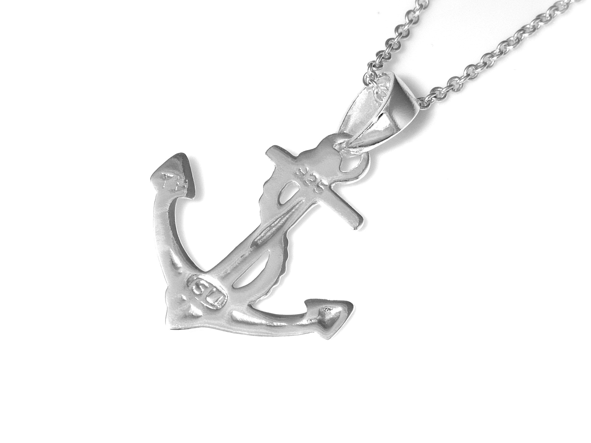Ankare med Rep Halsband i Äkta 925 Silver, Båt Hänge, Kapten Accessoar, Sjöman Smycke - 3