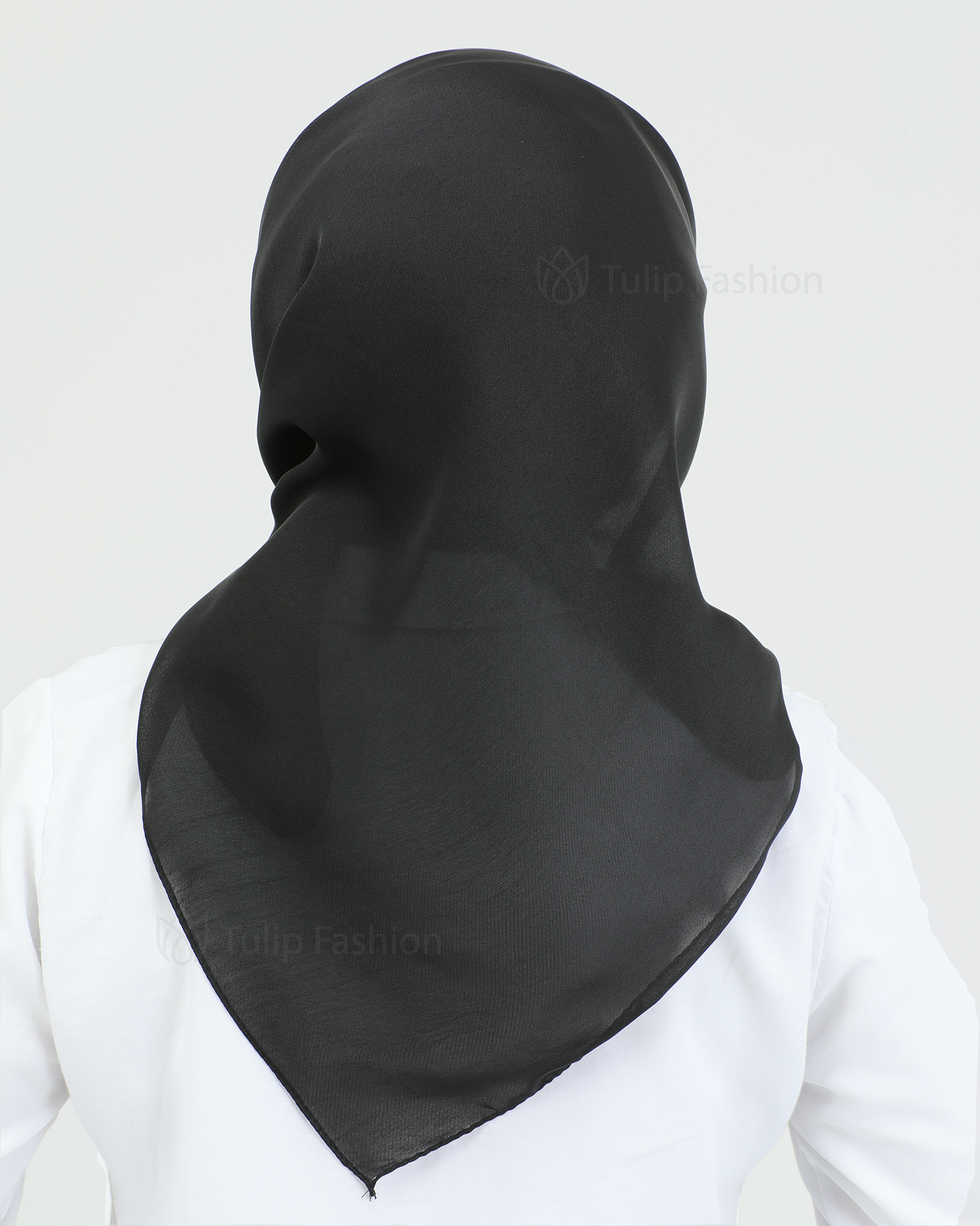 Hijab - Square Satin 95 cm - Black - 3