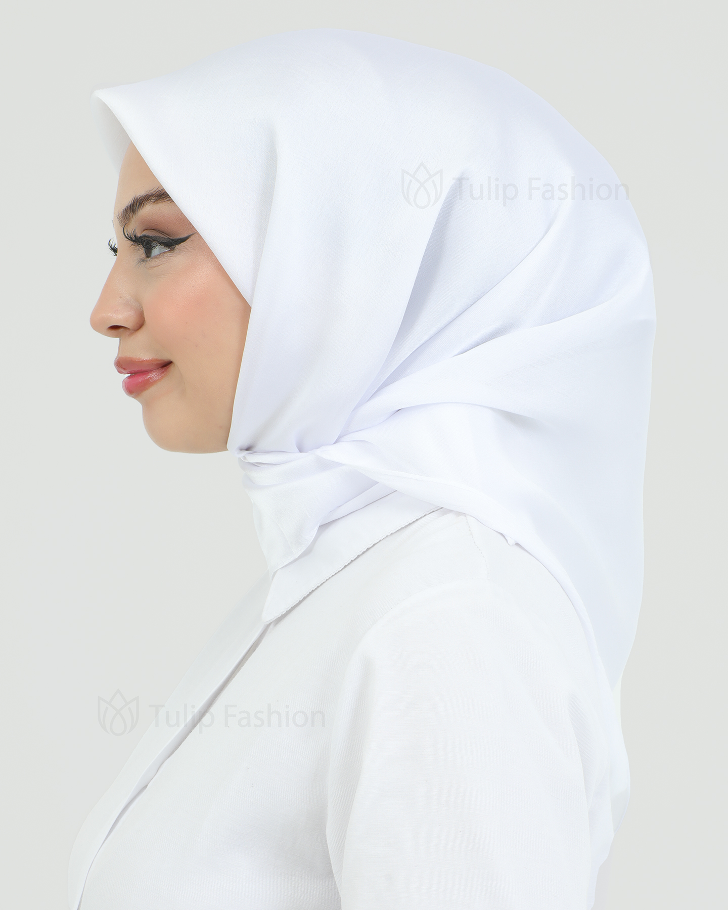 Hijab - Square Satin 95 cm - White - 2