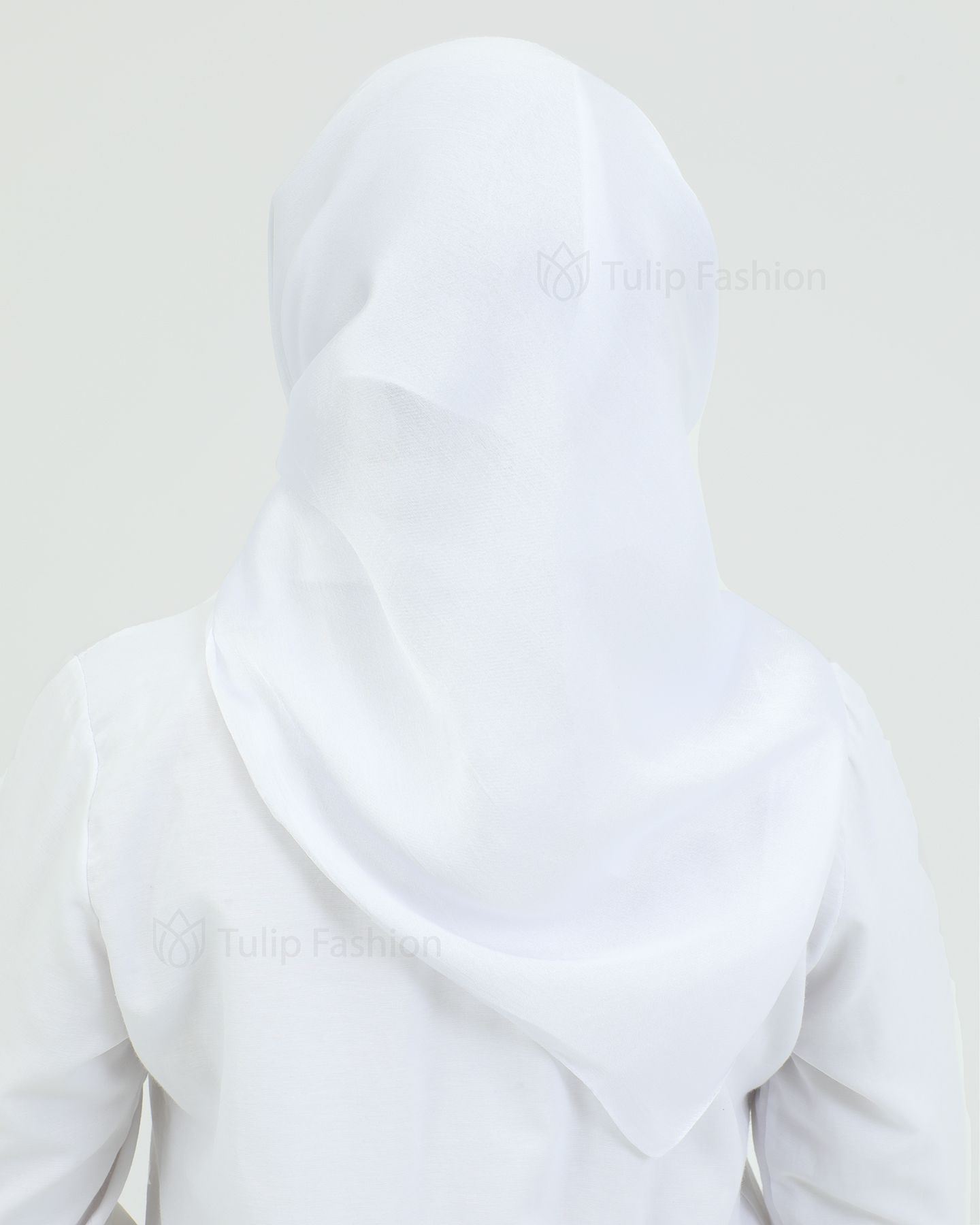 Hijab - Square Satin 95 cm - White - 3
