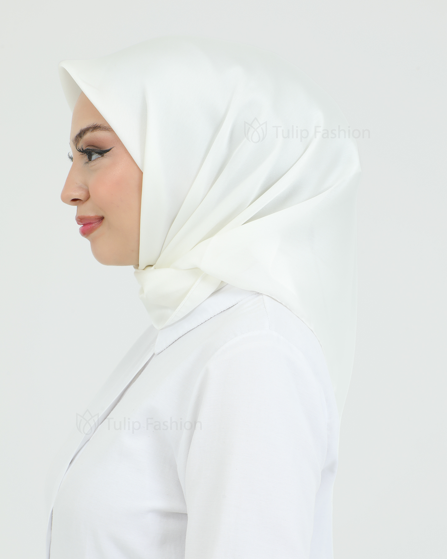 Hijab - Square Satin 95 cm - Off-White - 2