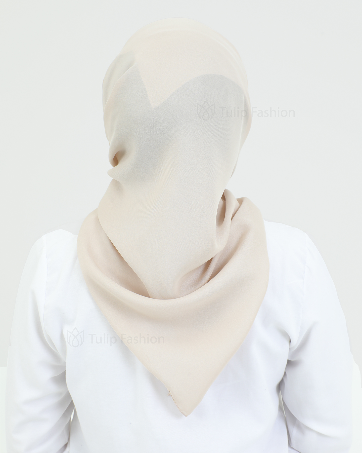 Hijab - Square Satin 95 cm - Beige - 3