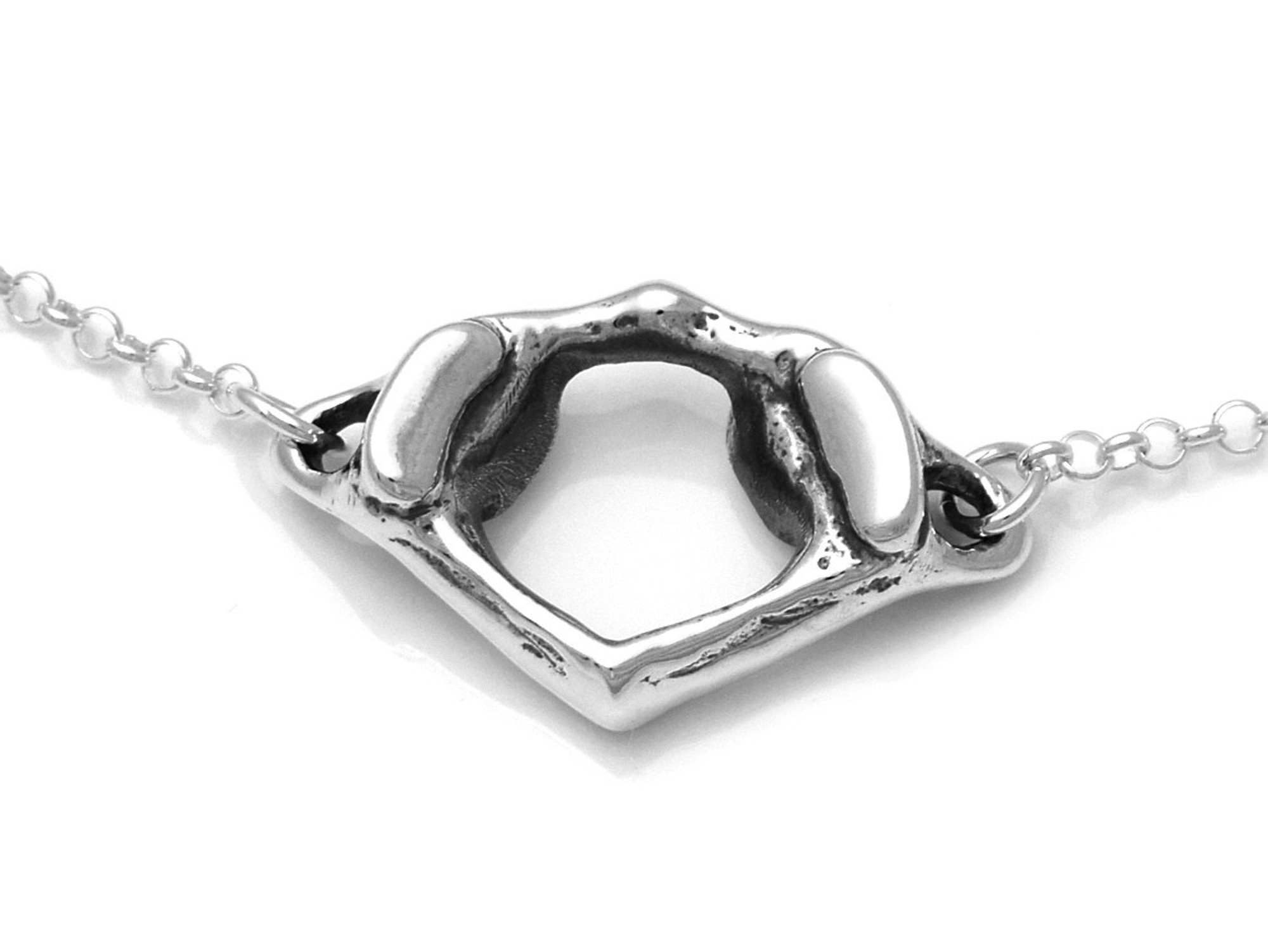 C1 Atlaskota Choker Halsband, Ringkota Smycke i Silver