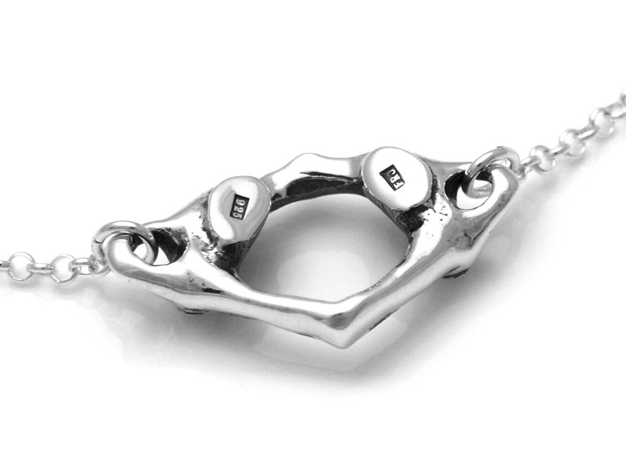 C1 Atlaskota Choker Halsband, Ringkota Smycke i Silver - 4