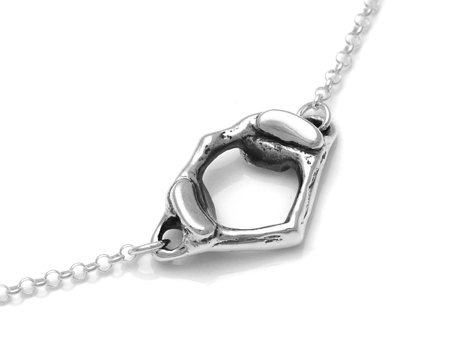 C1 Atlaskota Choker Halsband, Ringkota Smycke i Silver - 2