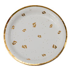 Papperstallrikar Guld Baby Fötter 23cm 8-pack
