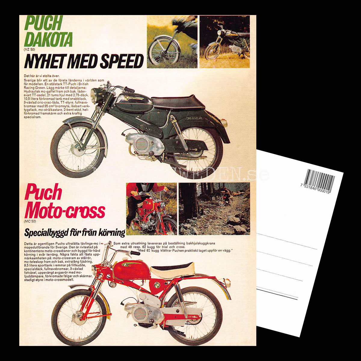 PUCH Dakota VZ 50 & PUCH Moto-Cross MC 50 - Vykort A5 - 3