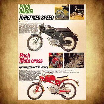 PUCH Dakota VZ 50 & PUCH Moto-Cross MC 50 - Vykort A5