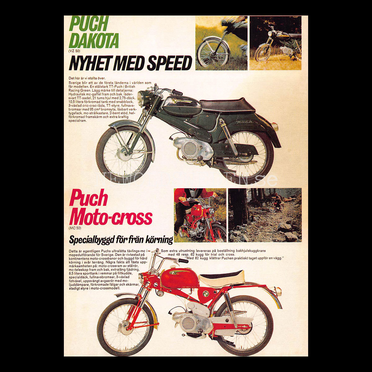 PUCH Dakota VZ 50 & PUCH Moto-Cross MC 50 - Vykort A5