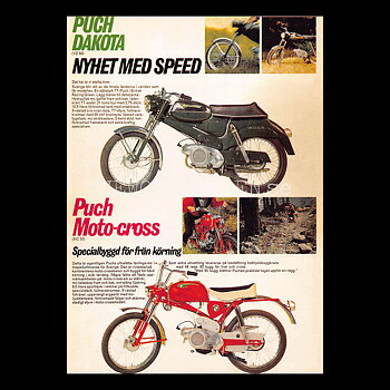 PUCH Dakota VZ 50 & PUCH Moto-Cross MC 50 - Vykort A5