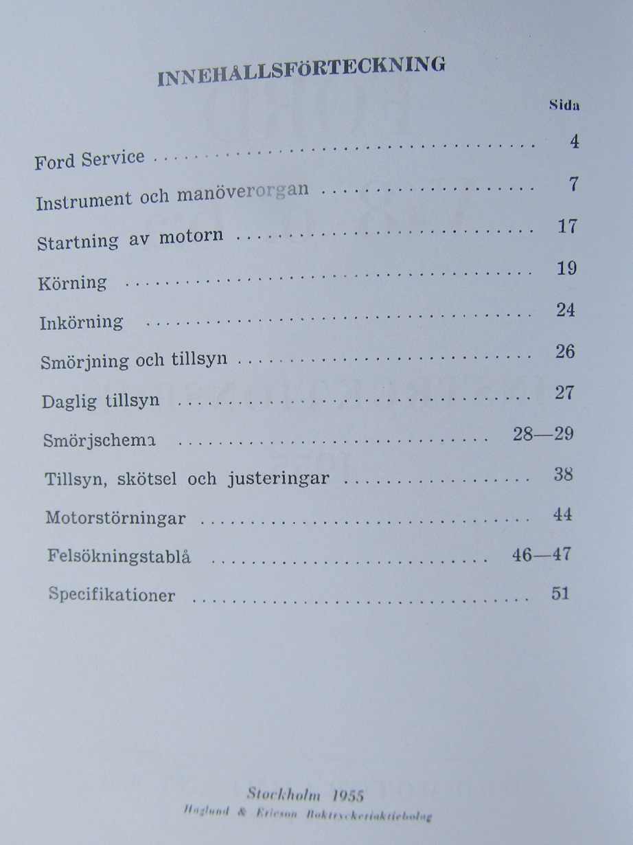 1955 Ford instruktionsbok svensk - 2
