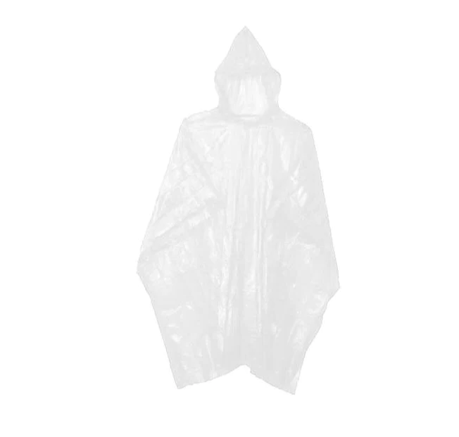 Poncho vattentät med luva - Transparent 