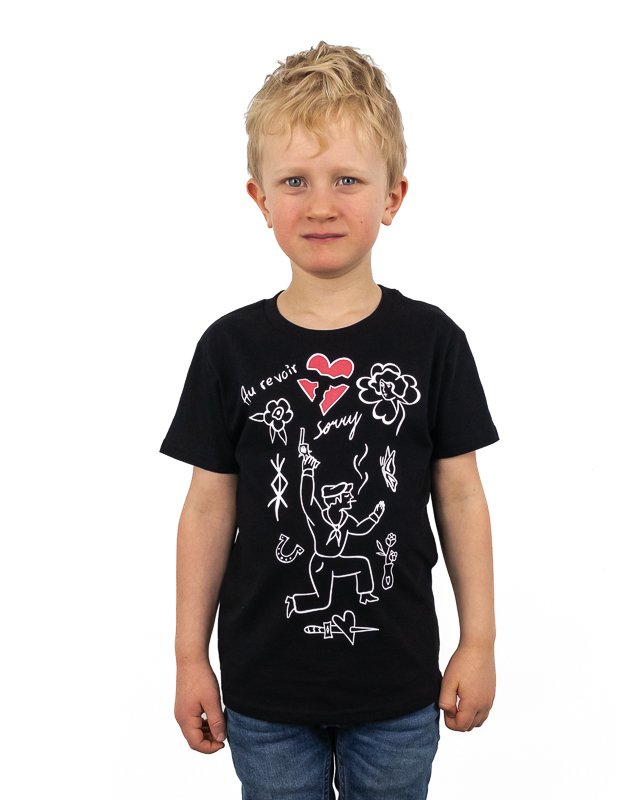 Jernhest - Little Sorry Tee Svart - Barn t-shirt tattootryck - 2