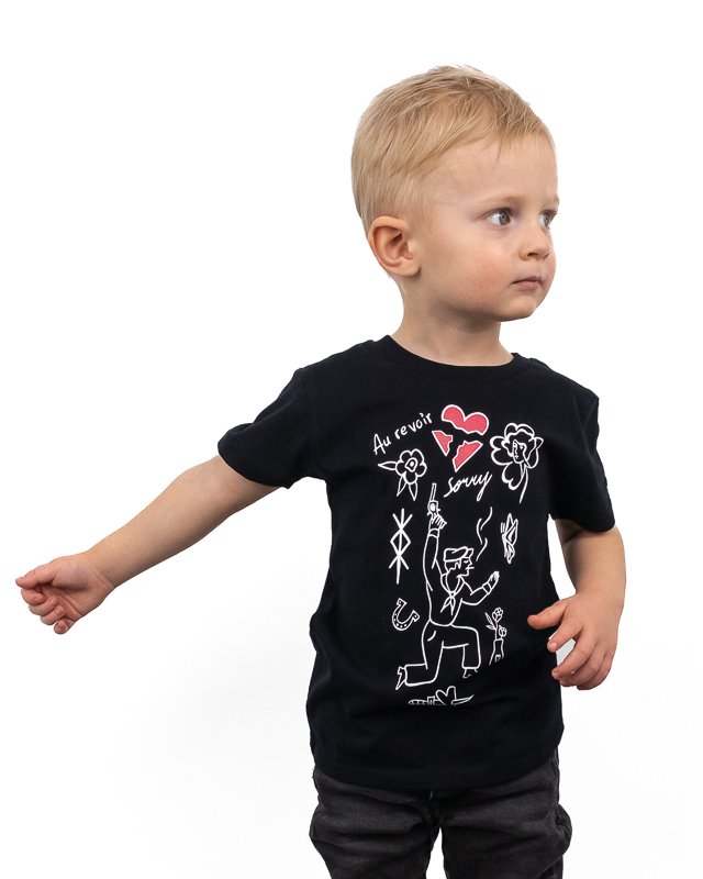 Jernhest - Little Sorry Tee Svart - Barn t-shirt tattootryck - 3