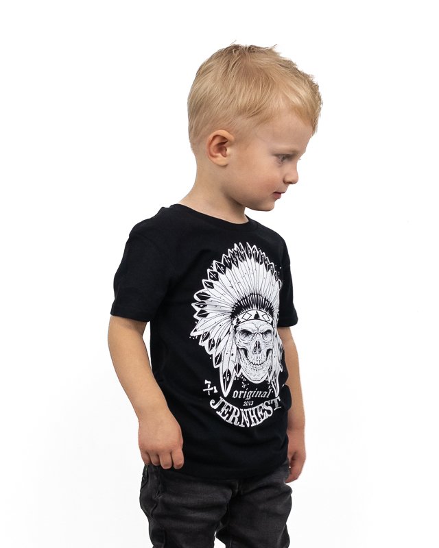 Jernhest - Little Native Tee Svart - Barn T-shirt döskalle - 5