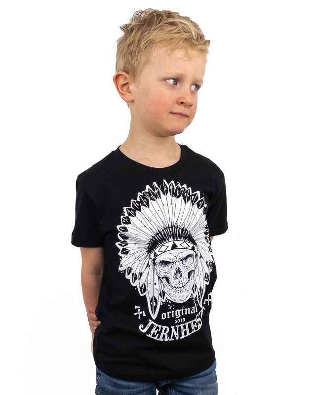 Jernhest - Little Native Tee Svart - Barn T-shirt döskalle - 9